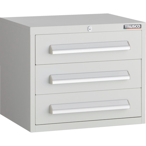 トラスコ中山（TRUSCO）　TRUSCO　ＷＬＶＲ型キャビネット　５００Ｘ４１２ＸＨ４２０　引出３段　ホワイト色　【品番：WLVR-424-W】