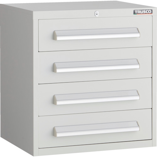 トラスコ中山（TRUSCO）　TRUSCO　ＷＬＶＲ型キャビネット　５００Ｘ４１２ＸＨ５４０　引出４段　ホワイト色　【品番：WLVR-542-W】