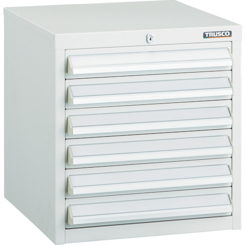 トラスコ中山（TRUSCO）　ＬＶＲ型キャビネット　３９２Ｘ４１２ＸＨ４２０　引出６段　Ｗ　【品番：LVR-421W】