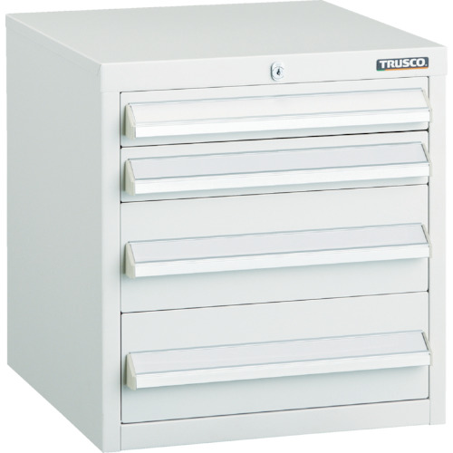 トラスコ中山（TRUSCO）　ＬＶＲ型キャビネット　３９２Ｘ４１２ＸＨ４２０　引出４段　Ｗ　【品番：LVR-422W】