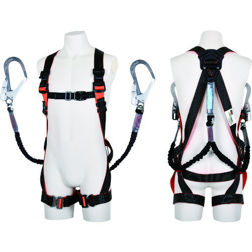 トラスコ中山（TRUSCO）　フルハーネス　伸縮性ランヤード２本セット　サイズＭ　【品番：TFHWR-M】