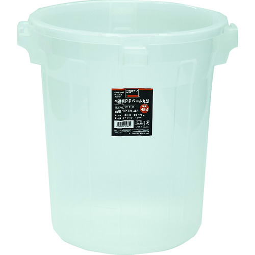 トラスコ中山（TRUSCO）　半透明ＰＰペール丸型９０Ｌ　【品番：TPTM-90】