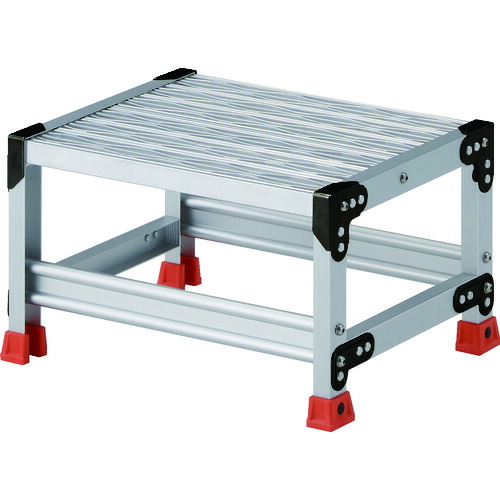 トラスコ中山（TRUSCO）　作業用踏台　アルミ製・グレーチング仕様　ＳＵＳ金具　１段　高さ０．３ｍ　天板５００×４００　【品番：TSFGR-153】