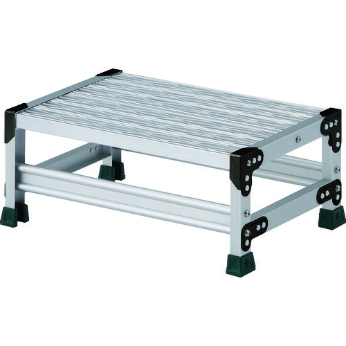 トラスコ中山（TRUSCO）　作業用踏台　アルミ製・グレーチング仕様　ＳＵＳ金具　１段　高さ０．２５ｍ　天板６００×４００　【品番：TSFGR-1625】