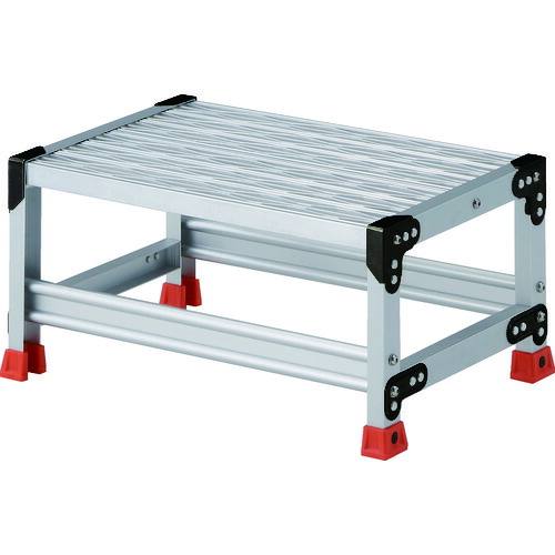 トラスコ中山（TRUSCO）　作業用踏台　アルミ製・グレーチング仕様　ＳＵＳ金具　１段　高さ０．３ｍ　天板６００×４００　【品番：TSFGR-163】