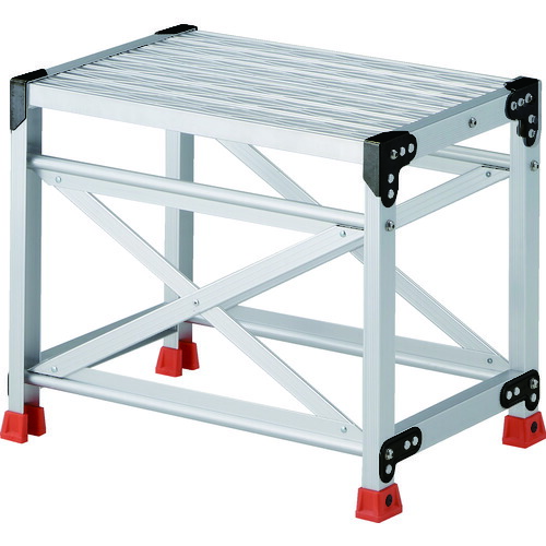 トラスコ中山（TRUSCO）　作業用踏台　アルミ製・グレーチング仕様　ＳＵＳ金具　１段　高さ０．５ｍ　天板５００×４００　【品番：TSFGR-165】