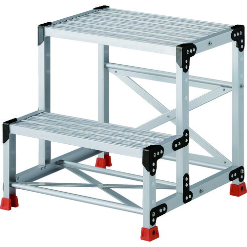 トラスコ中山（TRUSCO）　作業用踏台　アルミ製・グレーチング仕様　ＳＵＳ金具　２段　高さ０．６ｍ　天板６００×４００　【品番：TSFGR-266】 54,186円