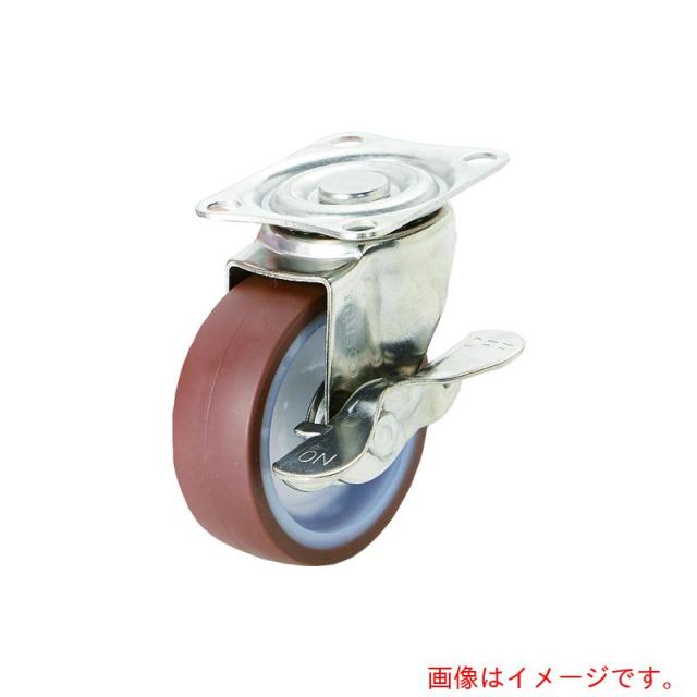 トラスコ中山（TRUSCO）　キャスター　ＴＹＳシリ−ズ　オールステンレス　自在ＳＰ付　ウレタン　Φ１００　【品番：TYSUB-SUS-100】