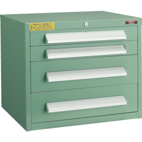 トラスコ中山（TRUSCO）　ＷＬＶＲ型キャビネット　５００Ｘ４１２ＸＨ４２０　引出４段　緑　【品番：WLVR-422】