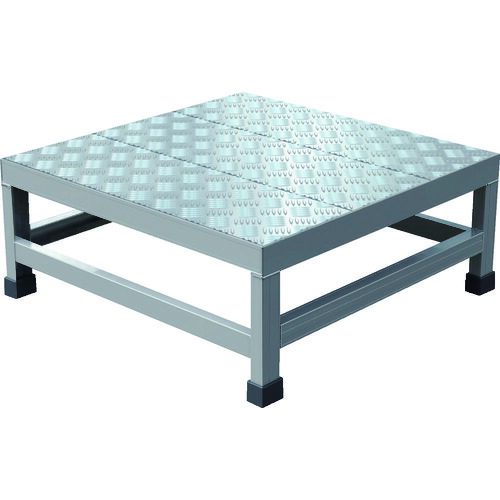 トラスコ中山（TRUSCO）　アルミ製溶接一体構造型作業台　縞板タイプ　一段（完成品）　Ｗ６００×Ｄ６００×Ｈ２５０　【品番：WTDBC-6625】