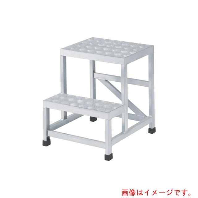 トラスコ中山（TRUSCO）　アルミ製溶接一体構造型作業台　二段縞板タイプ（完成品）　Ｗ５００×Ｄ６００×Ｈ５００　【品番：WTDBC2-5650】