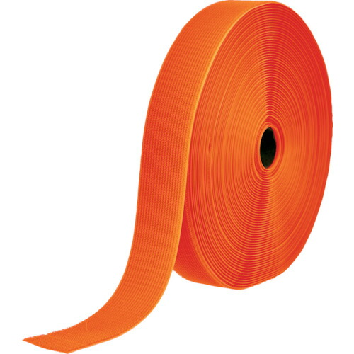 トラスコ中山（TRUSCO）　フリーマジック（R）結束テープ 片面 蛍光オレンジ 50mm×25m　【品番：MKT50B-LOR】