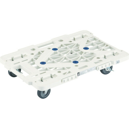 トラスコ中山（TRUSCO）　樹脂製平台車 ルートバンメッシュタイプ 515×385 4輪自在 ストッパー付 白 　【品番：MPK-500JS-W】