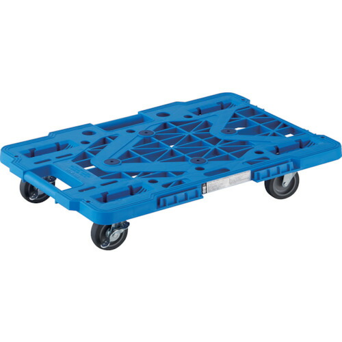 トラスコ中山（TRUSCO）　樹脂製平台車 ルートバンメッシュタイプ 615×415 4輪自在 S付 青 ストッパー付　【品番：MPK-600JS-B】