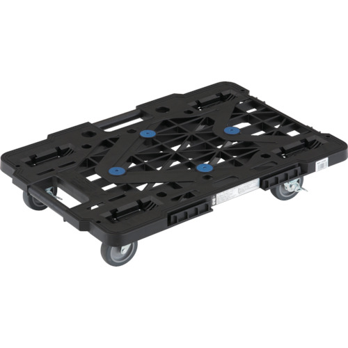 トラスコ中山（TRUSCO）　樹脂製平台車 ルートバン 400×600 4輪自在 S付 黒 メッシュタイプ ストッパー付　【品番：MPK-600JS-BK】