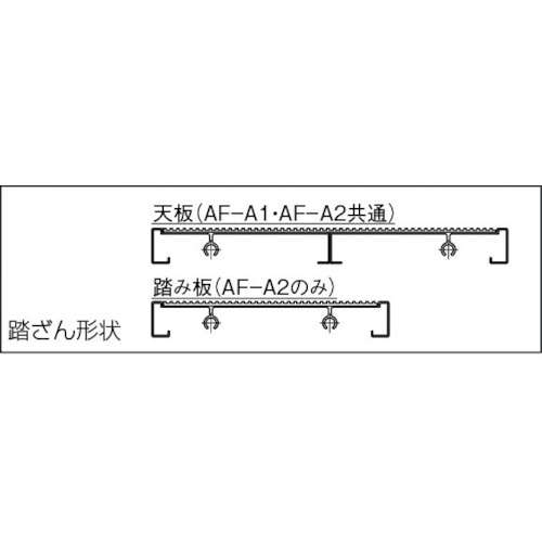 トラスコ中山（TRUSCO）　作業用踏台 アルミ製 アジャスター付 高さ0.45m 2段　【品番：AF-A2】_1