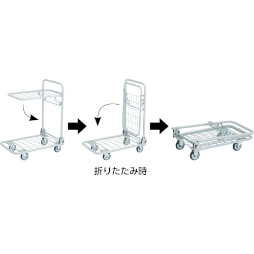 トラスコ中山（TRUSCO）　軽量メッシュ台車 アミー 折りたたみ式2段型　【品番：AM-2A】_3
