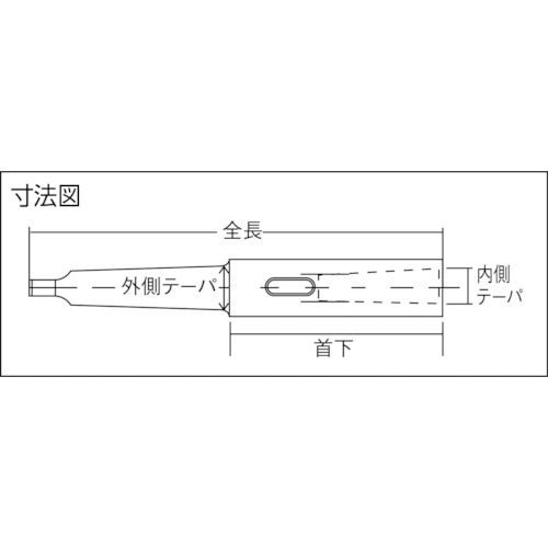 トラスコ中山（TRUSCO）　ドリルソケット焼入研磨品 ロング MT2×MT2 首下100mm　【品番：TDCL-22-100】_1
