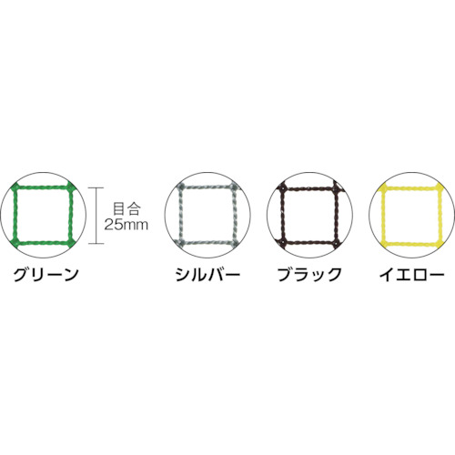 トラスコ中山（TRUSCO）　多目的ネット（絞り紐付）目合25mm 3.6×3.6m グリーン　【品番：TN25-3636GN】_2
