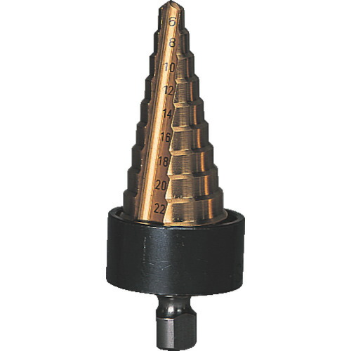 トラスコ中山（TRUSCO）　ステップドリル 2枚刃チタンコーティング 6〜24mm 段数10　【品番：NMS-24G】