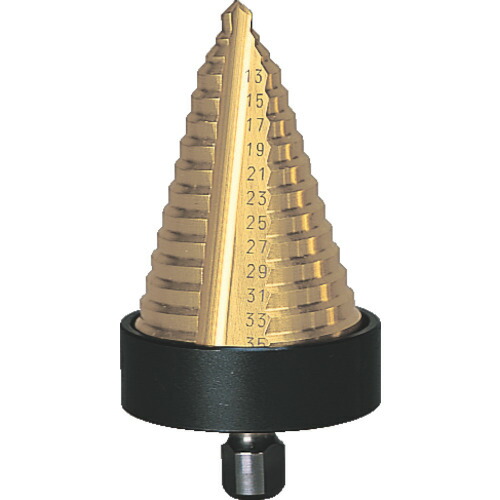 トラスコ中山（TRUSCO）　ステップドリル 2枚刃チタンコーティング 5〜35mm 段数13　【品番：NMS-35G】
