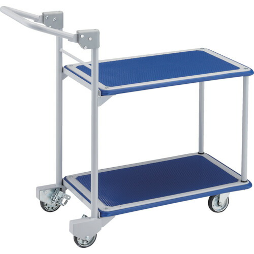 トラスコ中山（TRUSCO）　TRUSCO　プレス製台車　ドンキーカート　２段式片袖タイプ７４０×４８０　ハンドストッパー付　【品番：104NHS】