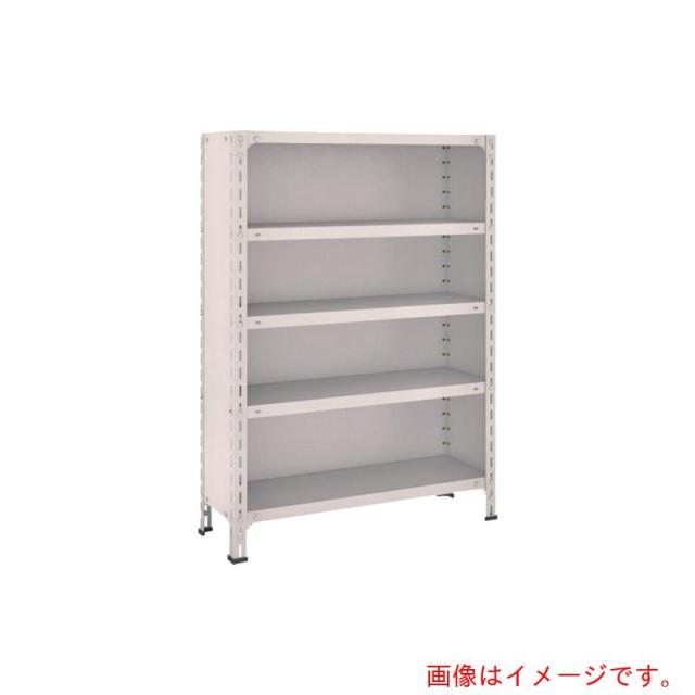 トラスコ中山（TRUSCO）　TRUSCO　スチールラック　軽量棚背板・側板付　Ｗ８７５ＸＤ３００ＸＨ１２００　５段　ネオグレー　【品番：43V-25】