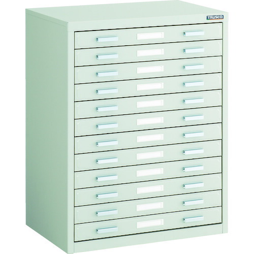 トラスコ中山（TRUSCO）　TRUSCO　マップケース　スチール　Ａ３Ｘ１２段　５４１Ｘ３６０ＸＨ７００　【品番：A3-1W12】