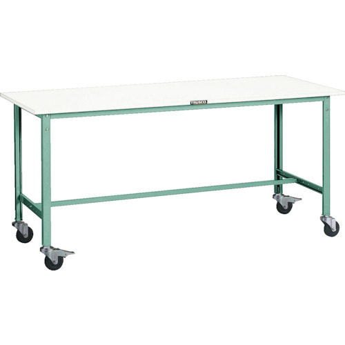 トラスコ中山（TRUSCO）　TRUSCO　軽荷重作業台（１５０ｋｇ）ＡＥ型　９００Ｘ６００ＸＨ８４６　φ１００キャスター付　グリーン色　【品番：AE-0960C100】