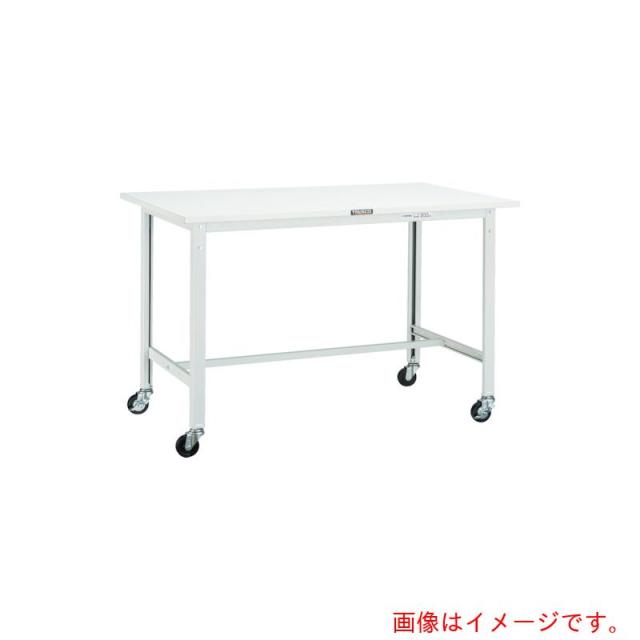 トラスコ中山（TRUSCO）　TRUSCO　軽荷重作業台（１５０ｋｇ）ＡＥ型　９００Ｘ６００ＸＨ８０９　φ７５キャスター付　ヤンググリーン色　【品番：AE-0960C75 YG】