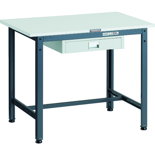 トラスコ中山（TRUSCO）　TRUSCO　軽荷重作業台（３００ｋｇ）ＡＥ型　９００Ｘ６００ＸＨ７４０　薄型１段引出し付　ダークグレー色　【品番：AE-0960UDC1 DG】
