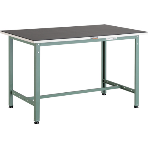 トラスコ中山（TRUSCO）　TRUSCO　軽荷重作業台（３００ｋｇ）ＡＥ型　１２００Ｘ６００ＸＨ７４５　ゴムマット張り　グリーン色　【品番：AE-1260G5】