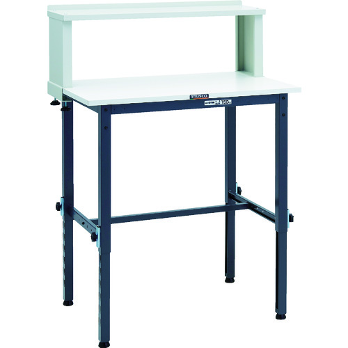 トラスコ中山（TRUSCO）　TRUSCO　軽荷重作業台高さ調節式（１５０ｋｇ）ＡＥＭ型　９００Ｘ６００ＸＨ９５４〜１２５４（全高）　上棚付　ダークグレー色　【品番：AEM-0960YURB DG】