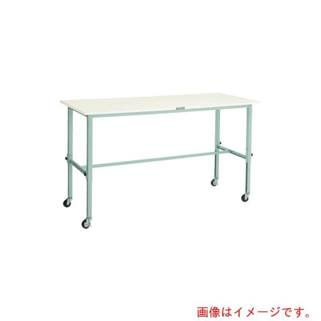 トラスコ中山（TRUSCO）　TRUSCO　軽荷重作業台高さ調節式（８０ｋｇ）ＡＥＭ型　１２００Ｘ６００ＸＨ７１９〜１０１９　φ７５キャスター付　ホワイト色　【品番：AEM-1260C75 W】