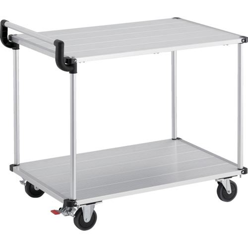 トラスコ中山（TRUSCO）　TRUSCO　アルミ台車　アルパカート　省音　２段式片袖タイプ　９００×６００ｍｍ　ストッパー付　【品番：AL22-0960S】