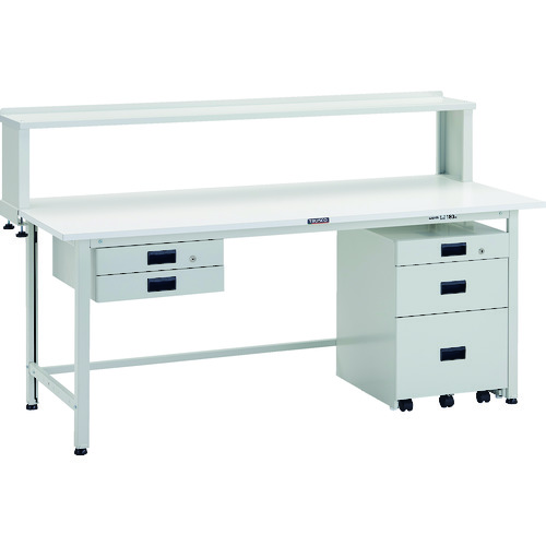 トラスコ中山（TRUSCO）　TRUSCO　軽荷重作業台（２００ｋｇ）ＡＯ型　９００Ｘ７５０ＸＨ７４０　下棚２枚付　ホワイト色　【品番：AO-0975LT2】_1