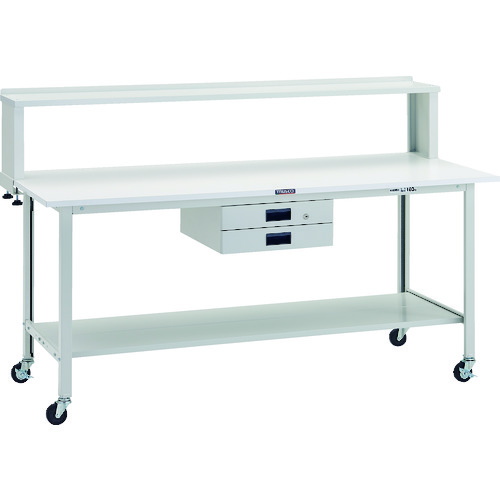 トラスコ中山（TRUSCO）　TRUSCO　軽荷重作業台（１００ｋｇ）ＡＯ型　９００Ｘ７５０ＸＨ８０８　φ７５キャスター付　ホワイト色　【品番：AOR-0975C75】_1