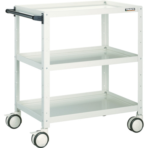 トラスコ中山（TRUSCO）　TRUSCO　ツールワゴン　バーディワゴン　７５０×５００×Ｈ８８０　ウレタン双輪　ホワイト　【品番：BDW-973D-W】