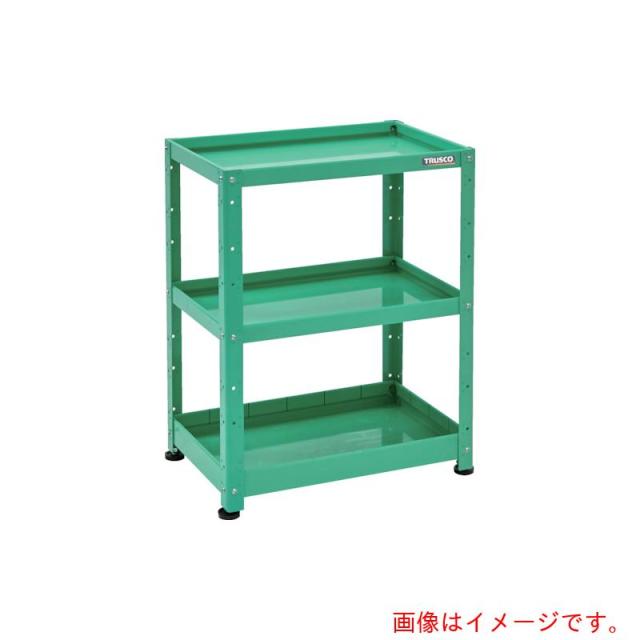 トラスコ中山（TRUSCO）　TRUSCO　小型ボルト式棚　バーディワゴンラック型　７５０Ｘ５００　浅２深１段　ヤンググリーン　【品番：BDW-R973F1-YG】