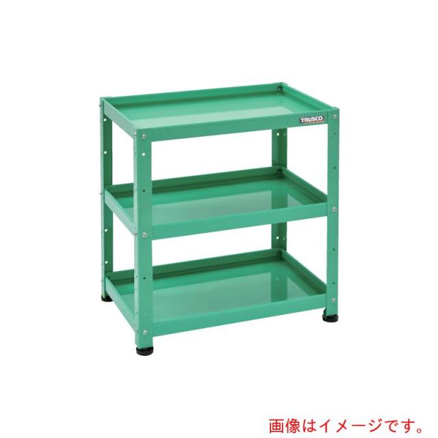 トラスコ中山（TRUSCO）　TRUSCO　小型ボルト式棚　バーディワゴンラック型　７５０Ｘ５００　深３段　ヤンググリーン　【品番：BDW-R973F3-YG】