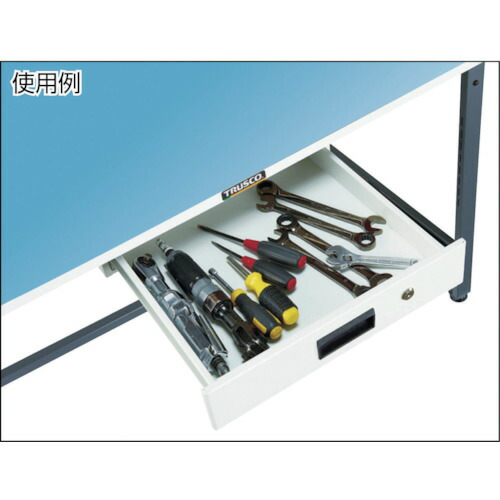 トラスコ中山（TRUSCO）　TRUSCO　軽荷重作業台（２５０ｋｇ）ＢＥ型　９００Ｘ６００ＸＨ７４０　薄型１段引出付　ダークグレー色　【品番：BE-0960UDK1】_1