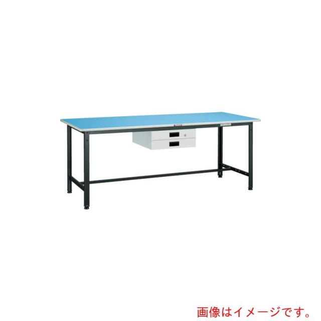 トラスコ中山（TRUSCO）　TRUSCO　軽荷重作業台（２５０ｋｇ）ＢＥ型　９００Ｘ６００ＸＨ７４０　薄型２段引出付　ダークグレー色　【品番：BE-0960UDK2】