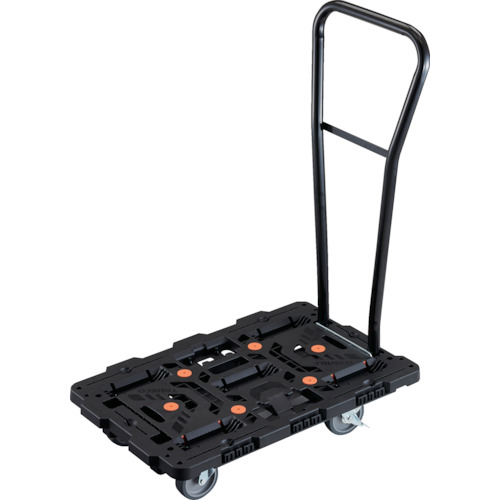 トラスコ中山（TRUSCO）　TRUSCO　連結式樹脂製平台車　ビートル　７００Ｘ４５０　自在５輪　内２輪ストッパー付　脱着式ハンドル付　【品番：BT700J5S2H-E100】