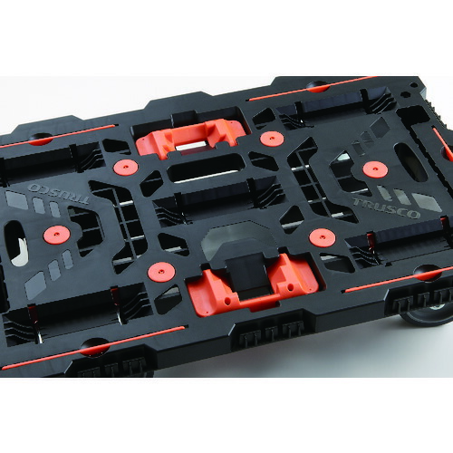 トラスコ中山（TRUSCO）　TRUSCO　連結式樹脂製平台車　ビートル　７００Ｘ４５０　自在３輪　コボレ止めセット　とめたろう付　【品番：BT700KJ3-E100T】_1