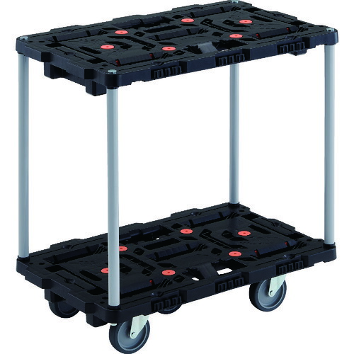 トラスコ中山（TRUSCO）　TRUSCO　連結式樹脂製２段台車　ビートル　７００Ｘ４５０　自在５輪　ハンドルなし　【品番：BT720J5-E100】