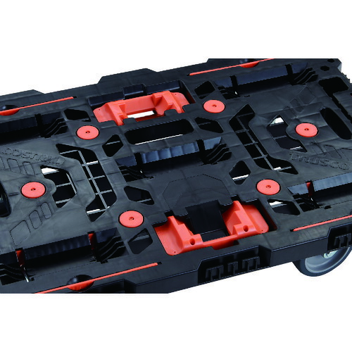 トラスコ中山（TRUSCO）　TRUSCO　連結式樹脂製２段台車　ビートル　７００Ｘ４５０　自在５輪　コボレ止めセット　とめたろう付　ハンドルなし　【品番：BT720KJ5-E100T】_2
