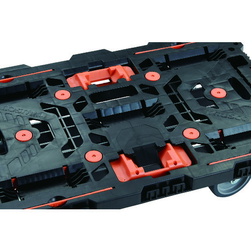 トラスコ中山（TRUSCO）　TRUSCO　連結式樹脂製２段台車　ビートル　７００Ｘ４５０　自在５輪　とめたろう　ハンドル付　【品番：BT724J5-E100T】_2