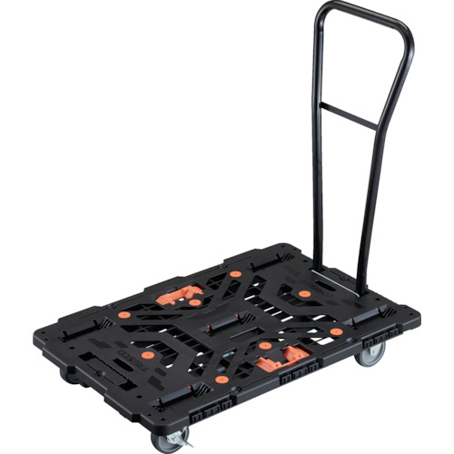 トラスコ中山（TRUSCO）　TRUSCO　連結式樹脂製平台車　ビートル　９００Ｘ６００　自在３輪　内２輪ストッパー付　脱着式ハンドル付　とめたろう付　【品番：BT900J3S2H-E100T】