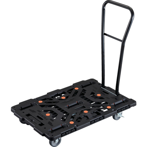 トラスコ中山（TRUSCO）　TRUSCO　連結式樹脂製平台車　ビートル　９００Ｘ６００　自在５輪　内２輪ストッパー付　脱着式ハンドル付　【品番：BT900J5S2H-E100】
