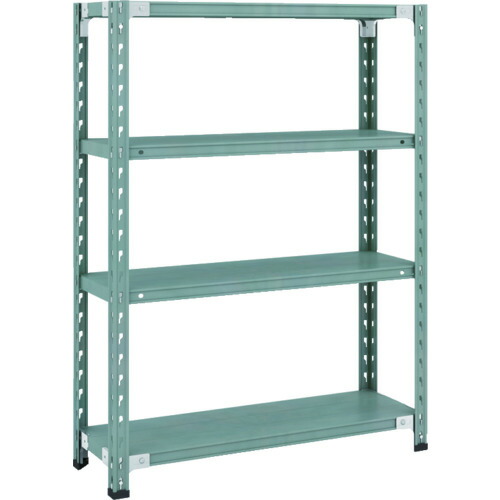 トラスコ中山（TRUSCO）　TRUSCO　ＣＢ型セミボルトレス軽中量棚　９００Ｘ３００ＸＨ１２００　４段　グリーン　【品番：CB-4334-GN】